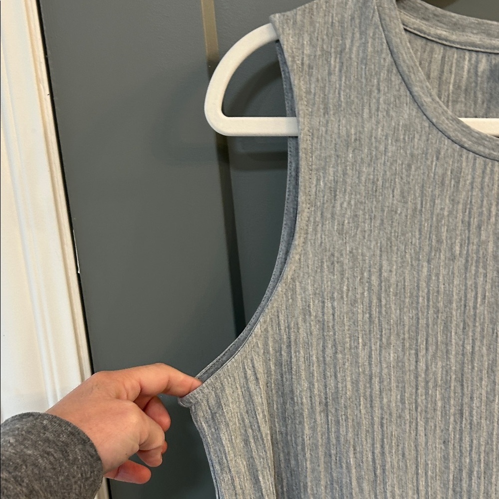 a new day Light Gray Sleeveless Ribbed Dress size medium - Picture 4 of 6
